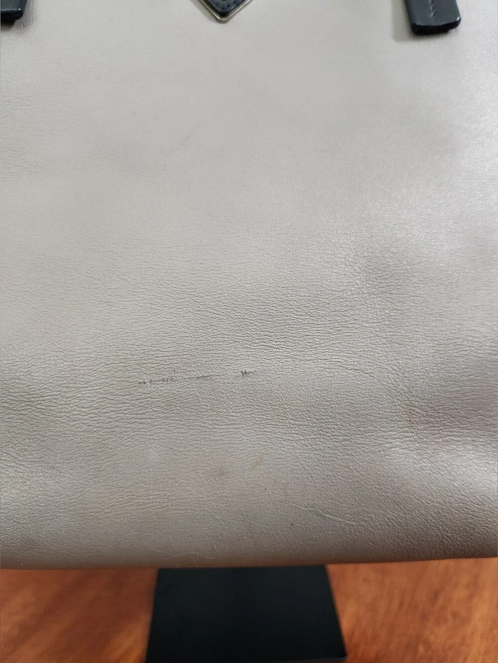 Prada Soft Calf Bicolor Tote In Gray And Black Leather With Pristine Interior